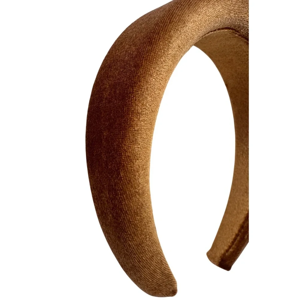 Padded Velvet Headband Brown Puffy Cloud Style Fashion Accessory‎ Handmade Boho